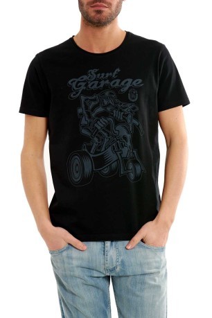 T-Shirt Homme Impression de Surf Garage noir