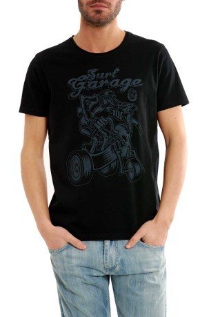 Camiseta de Hombre de Impresión de Surf Garaje negro
