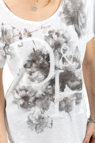 T-Shirts Woman Flower Print black