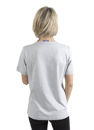 T-Shirt Damen Schriftzug mit Glitzer-grau