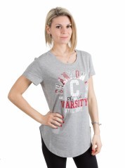 T-Shirt de la Mujer en redondo gris