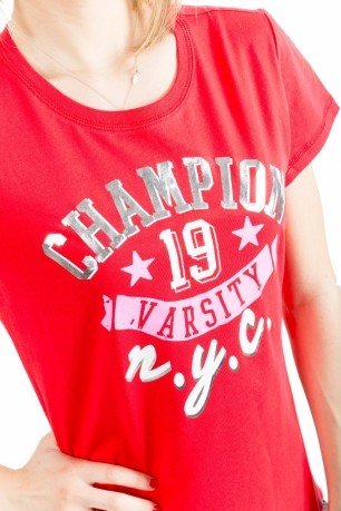 T-Shirt Donna Athletic Graphic rosso 