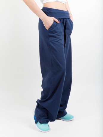 Pantaloni Donna Fascia Jersey blu