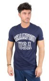 T-Shirt Camiseta Escrito USA blue
