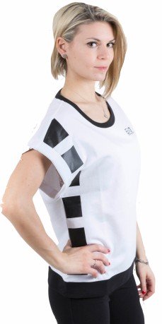 T-Shirt Donna Train Master bianco nero 