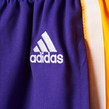 Pantalones cortos de los Lakers morado-amarillo