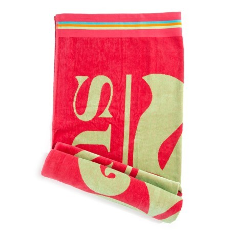 Beach towel red Man green
