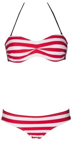 Bikini Donna Fascia Stripes rosso blu 