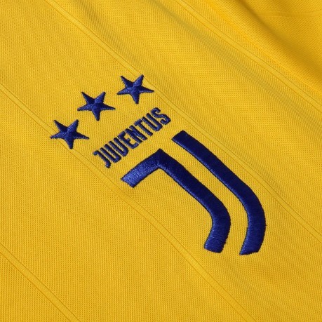 Junior de Jersey de Fútbol Juventus Lejos 17/18 amarillo azul