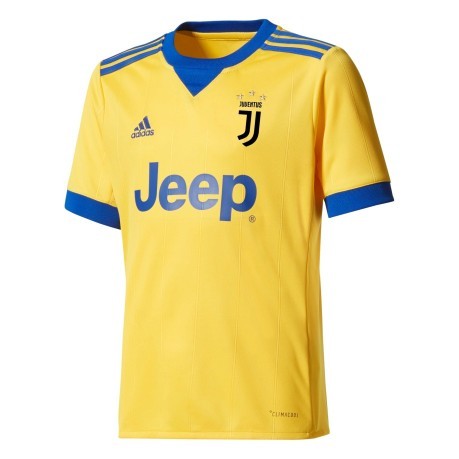 Junior de Jersey de Fútbol Juventus Lejos 17/18 amarillo azul