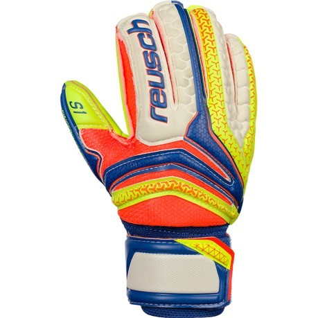 Junior Goalkeeper gloves Reusch S1 Finger Support yellow blue