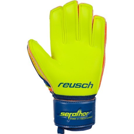 Junior Torwart handschuhe Reusch S1 Finger Support blau gelb