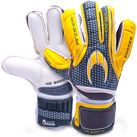 Goalkeeper gloves Ho Soccer Protek Flat yellow back grey