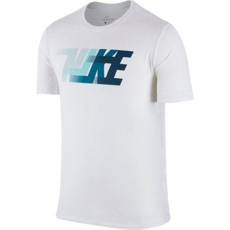 T-Shirt Uomo Dry Training Dash bianco blu 