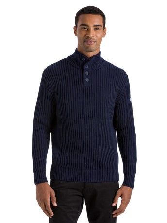 Pullover Mann Fisherman Cotton/Wool blau modell