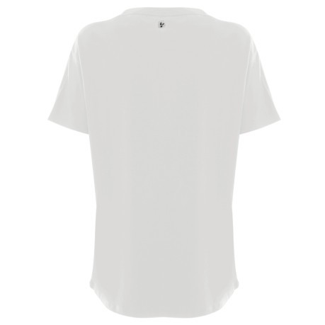 Damen T-Shirt-Druck-Prägung-weiß
