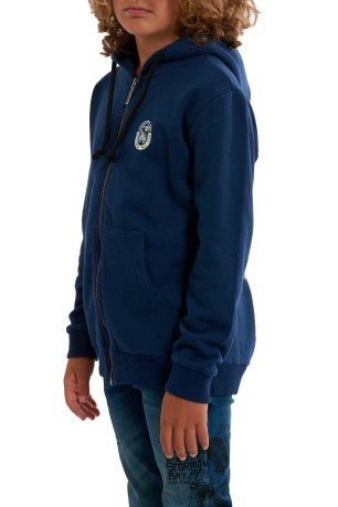Junior con capucha Cremallera Completa azul 1