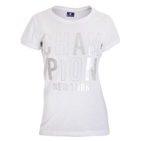 Damen T-Shirt new york Rundhalsausschnitt-weiß