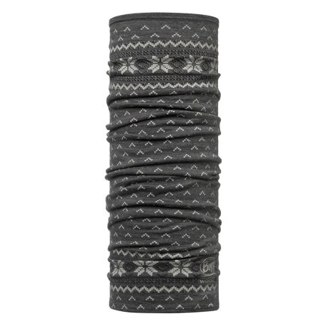 Cou Léger en laine de Mérinos gris à motifs