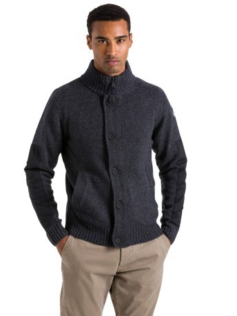 Sweater Man EcoWool Full Buttons grey model