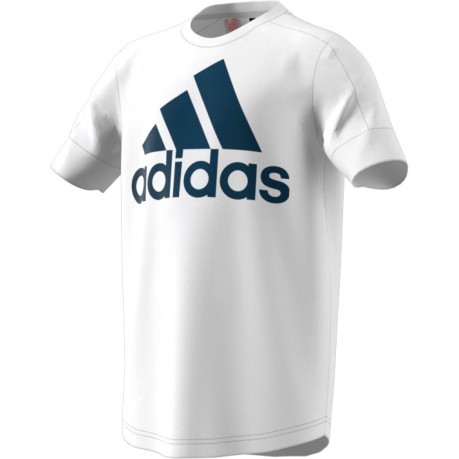 Camiseta de Junior de IDENTIFICACIÓN del Logotipo en blanco en azul