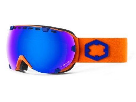 Maschera Snowboard Yeux Bleu Orange Une