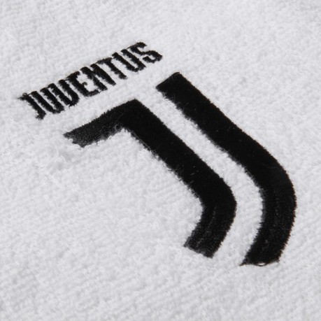 Bademantel Frottee Juventus-weiß-schwarz-gefaltet