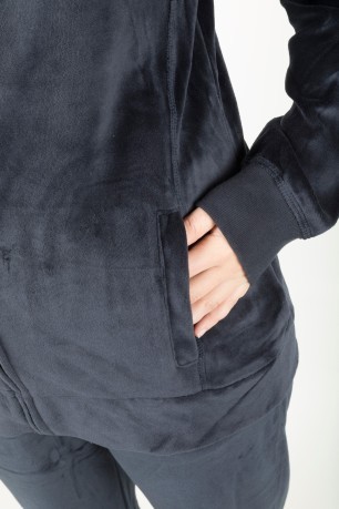 Sweat-shirt Femmes Ajustement Facile de Velours Zip Complet