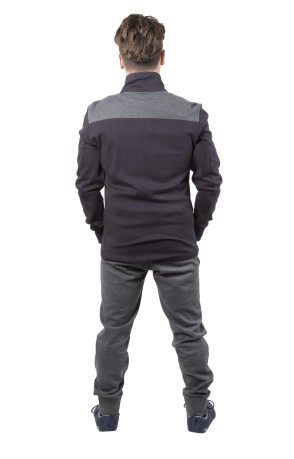 Mens costume de Verrouillage Full Zip noir gris