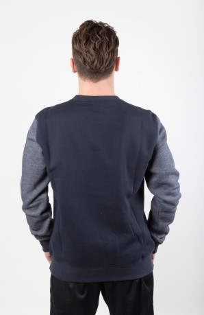 Herren sweatshirt Fleece Fabric-Rundhalsausschnitt-blau