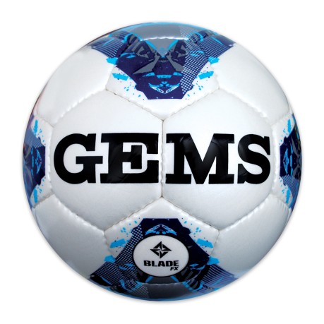 Balón de fútbol sala de Gemas Hoja FX blanco azul