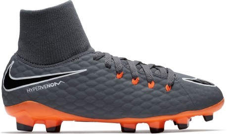 Scarpe calcio bambino Nike Hypervenom Phantom III Academy FG grigio arancio