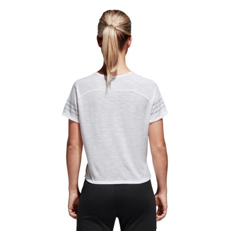 T-Shirt Donna ID 3 Stripes  bianco modella 