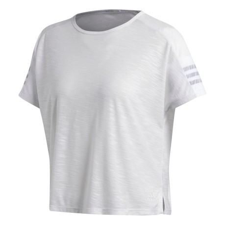 T-Shirt Donna ID 3 Stripes  bianco modella 