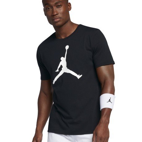 T-Shirt Homme Jordan JumpMan Emblématique noir blanc porté