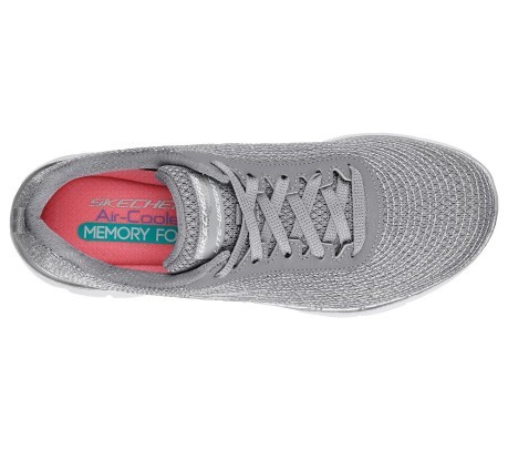 Zapatos de las Mujeres Atractivo Flex 2.0 gris plata