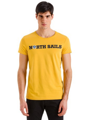 T-Shirt Hombre Logotipos Impresos amarillo plantilla