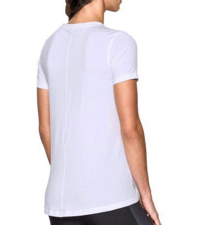 T-Shirt de las Mujeres HeatGear® Armadura blanca en la parte delantera