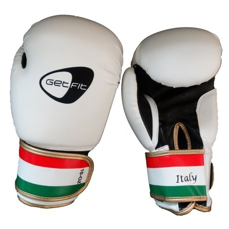 Boxhandschuhe Boxen PU-Italy weiß