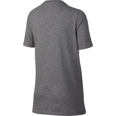 T-Shirt Jungen Sportswear-Logo grau weiß
