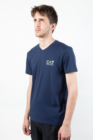 Hombres T-Shirt Natural Ventus frente azul