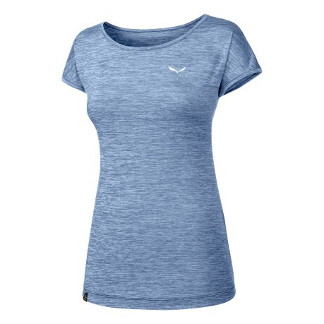 T-shirt Donna Trekking Puez Melange Dry'Ton blu