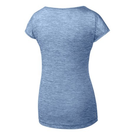 T-shirt Woman Hiking the Puez Melange dry'ton blue