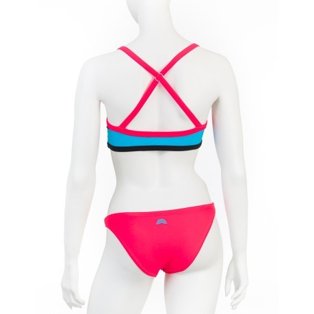 Swimsuit Woman Two Piece blue pink front