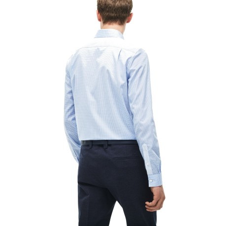 Homme chemise à Carreaux bleu, blanc à l'avant