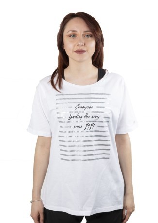 T-Shirt de la Mujer Escrito frontal blanco