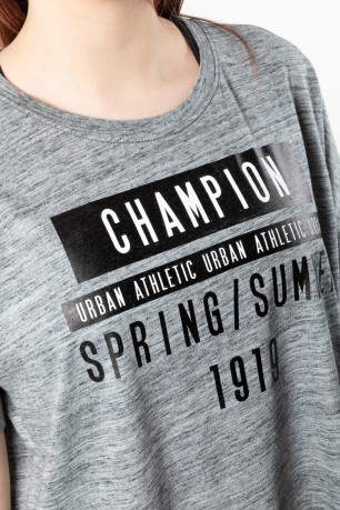 T-Shirt de las Mujeres Urbanas frente deportivo-gris plata