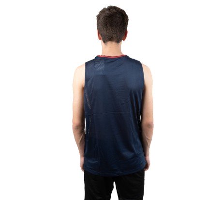 Tank top mens Soft Mesh blue front red