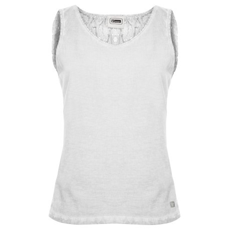 Camisole Lace up front white