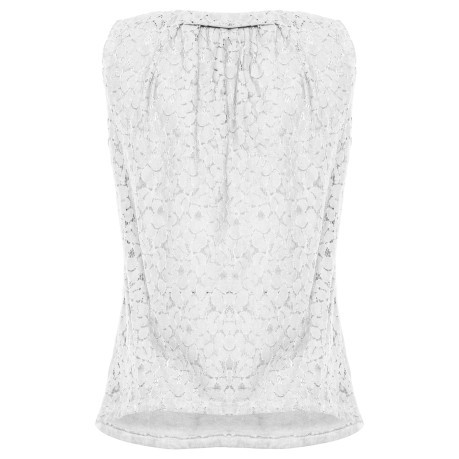 Camisole Lace up front white